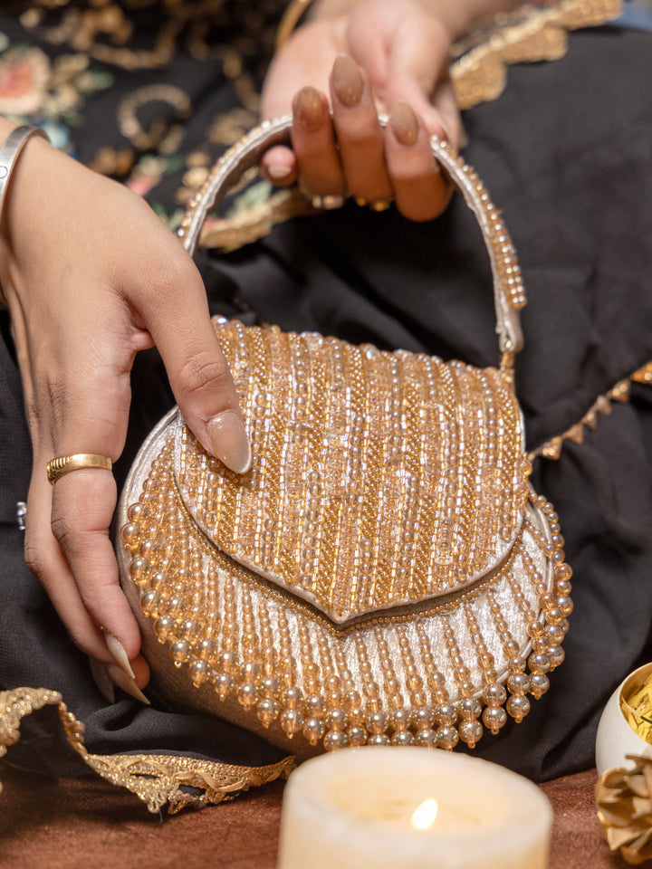 Sutra Pearl handbag - Rose gold - Suave Bags