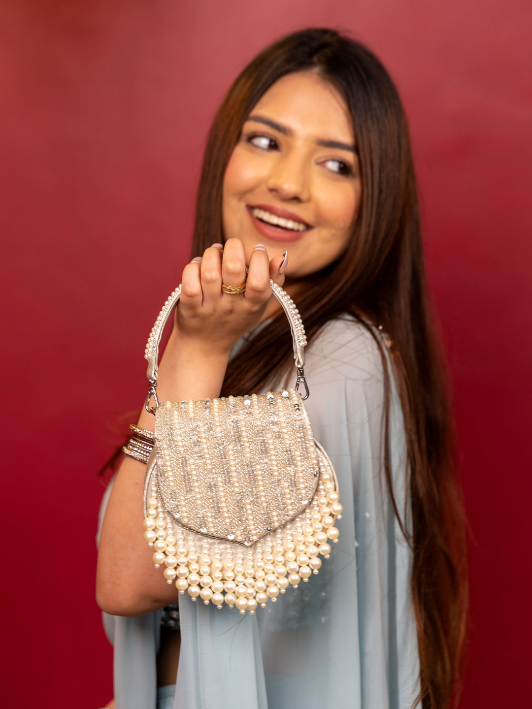 Sutra Pearl handbag - Pearl white - Suave Bags