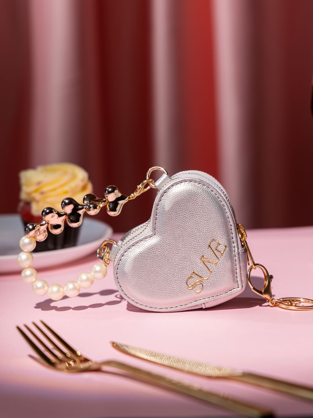 Silver Love Lock Mini Heart Bag