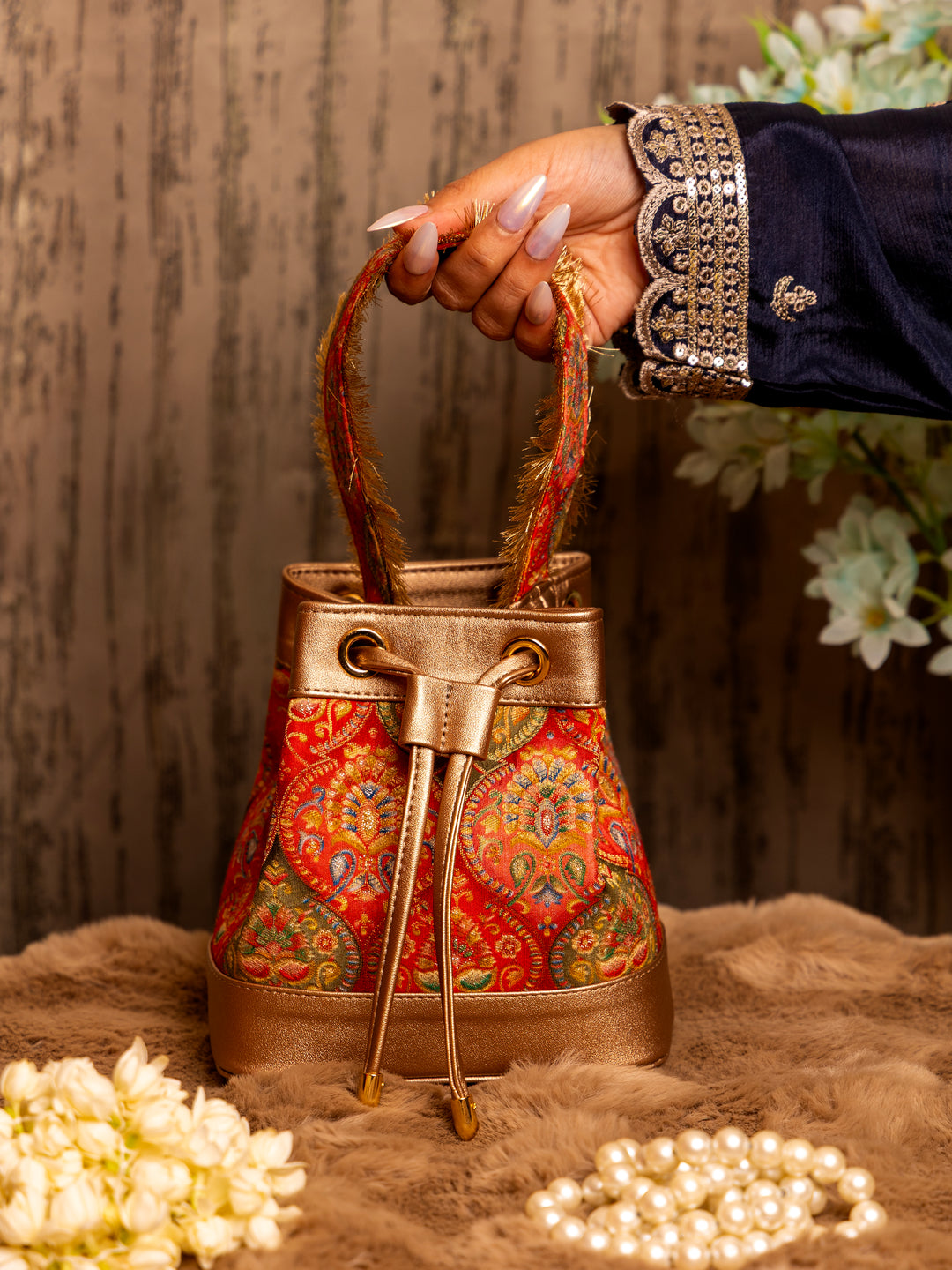 Red Meher Bucket Bag - Suave Bags