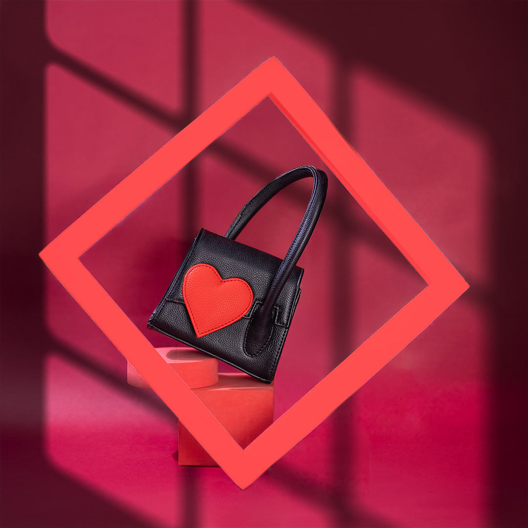 Black Heartbound Tote Mini - Suave Bags Black