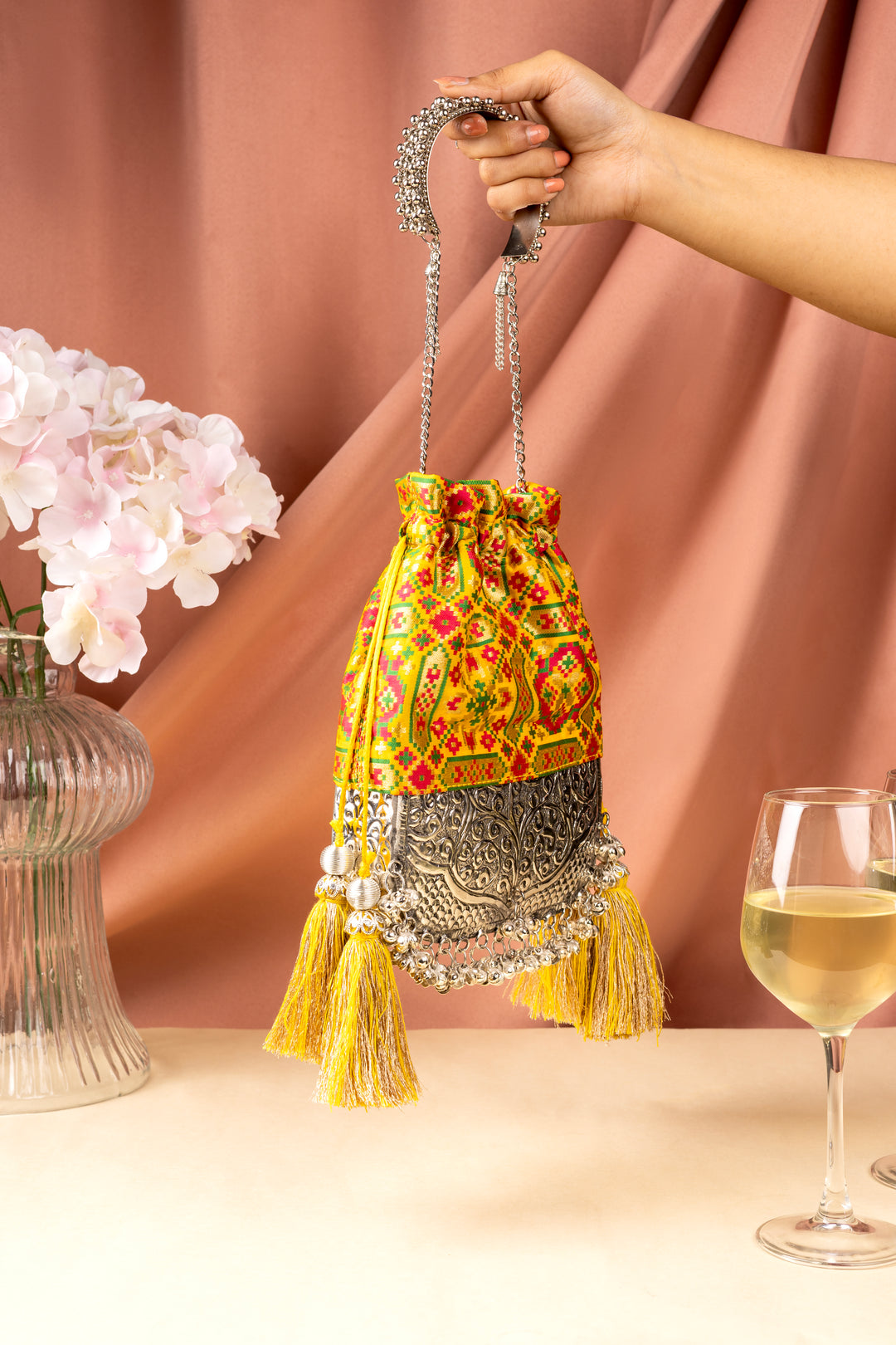 Yellow Patola Bliss Bag - Suave Bags