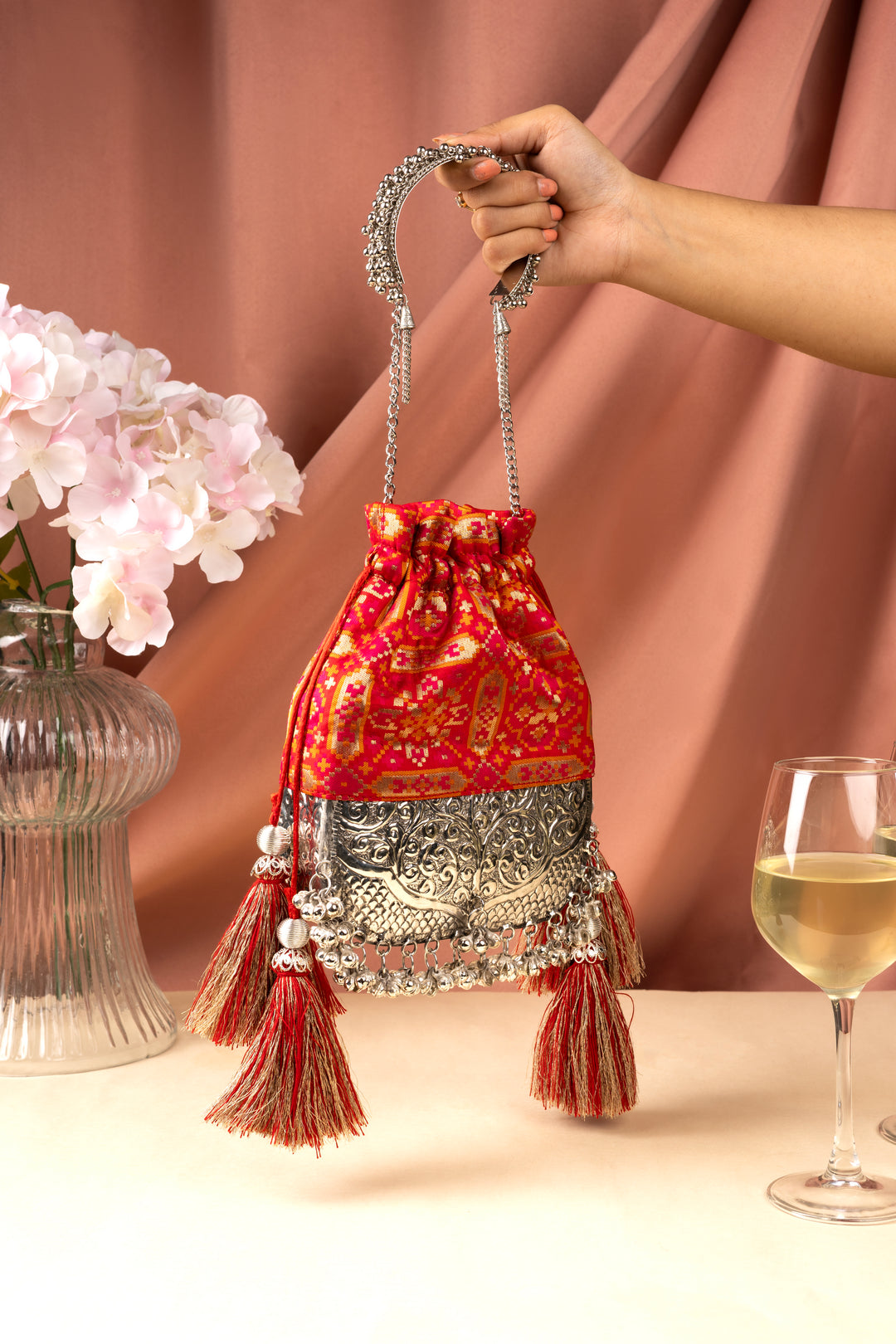 Red Patola Bliss Bag - Suave Bags