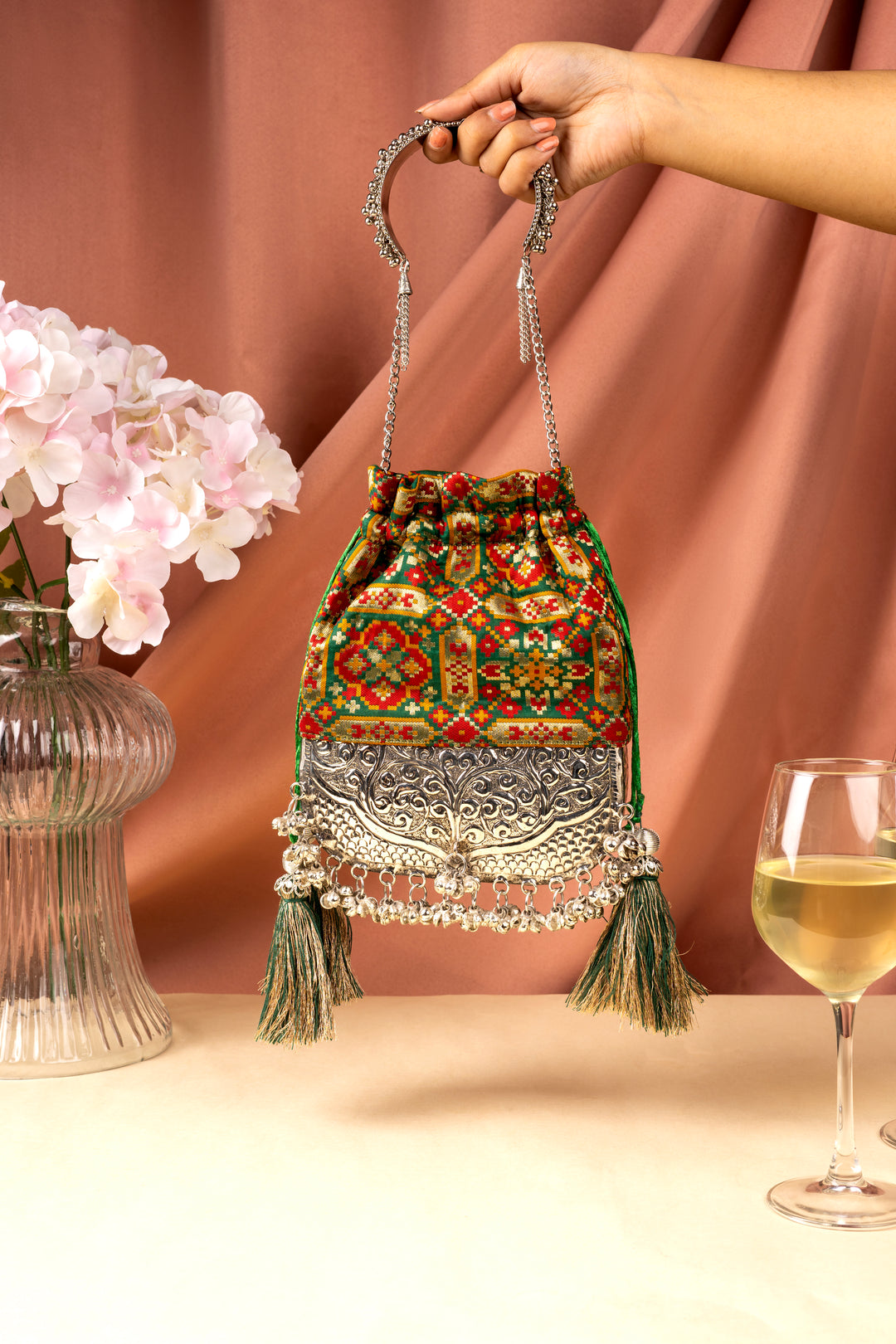 Bottle Green Patola Bliss Bag - Suave Bags