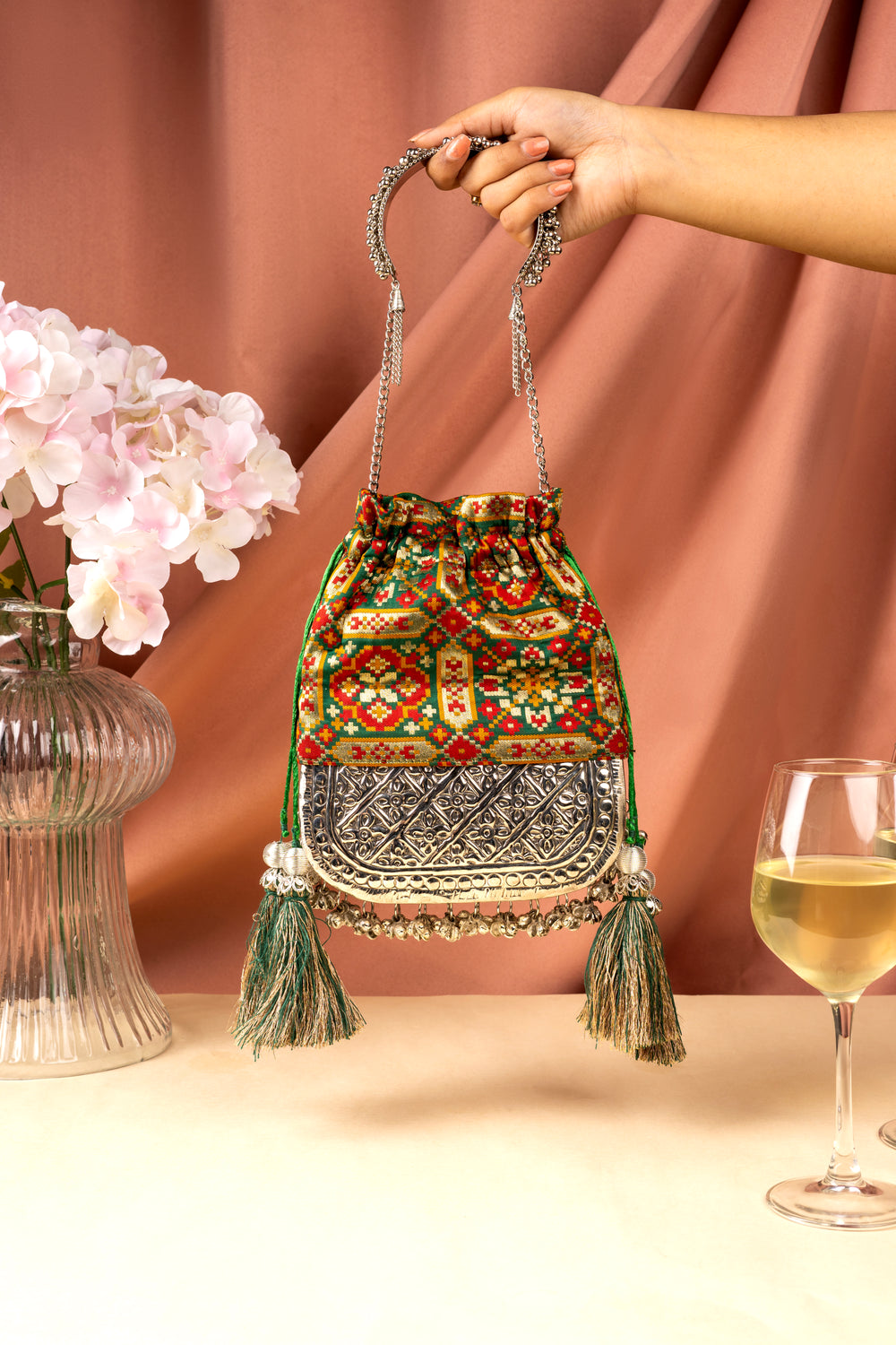 Bottle Green Patola Bliss Bag - Suave Bags