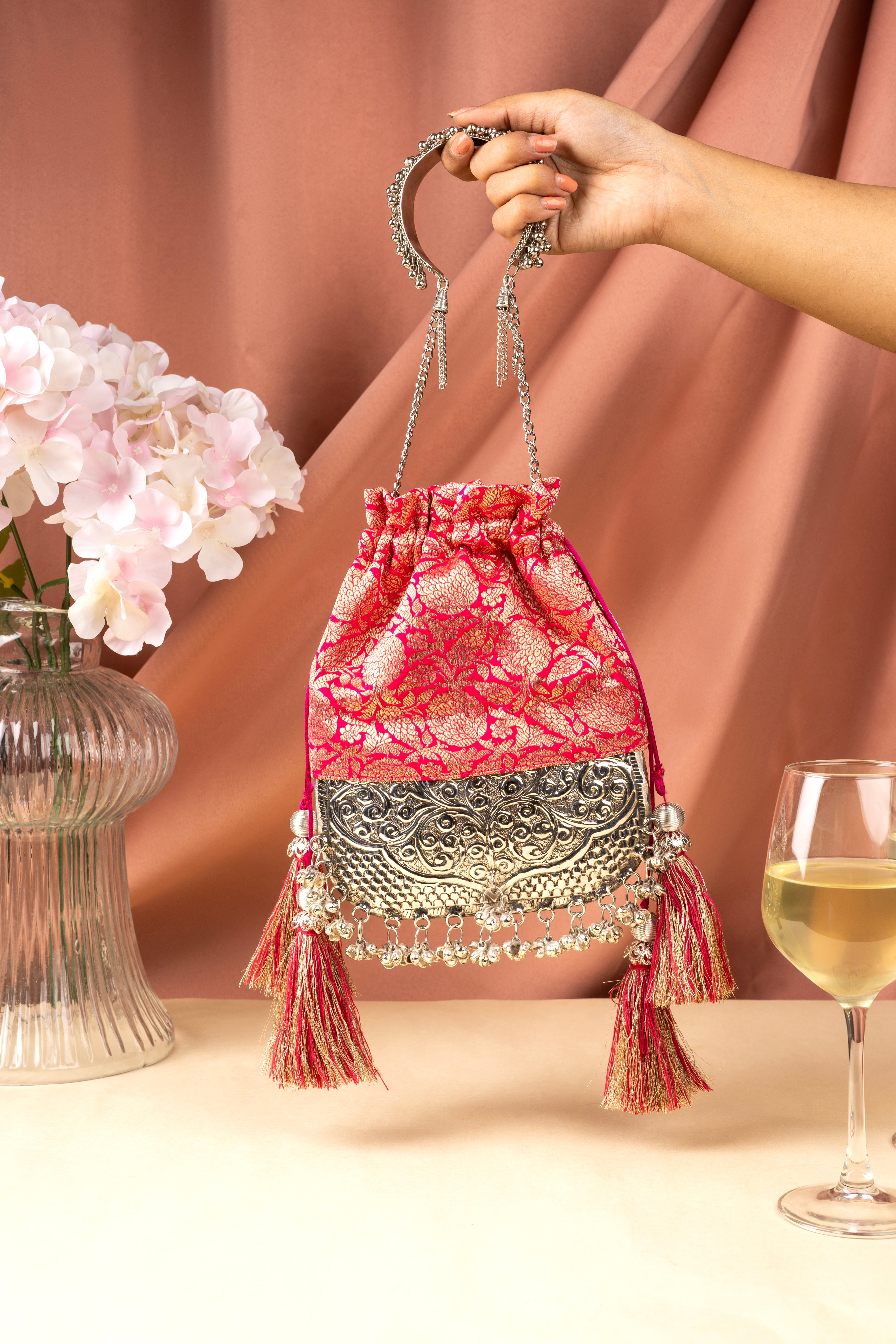 Pink Brocade Bliss Bag - Suave Bags  #