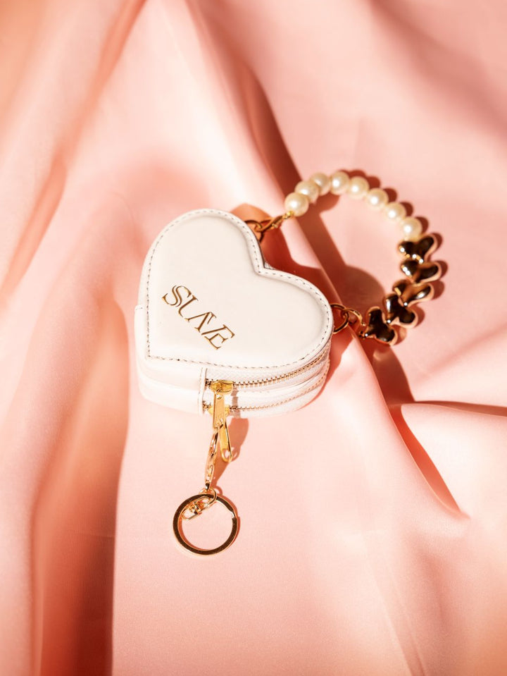 White Love Lock Mini Heart Bag