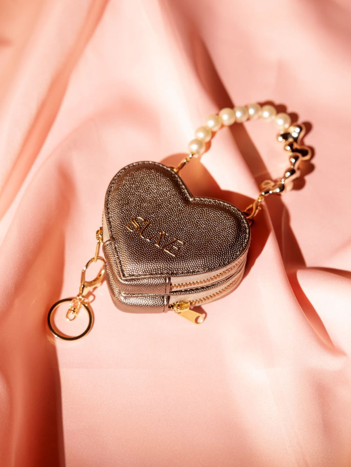 Bronze Love Lock Mini Heart Bag