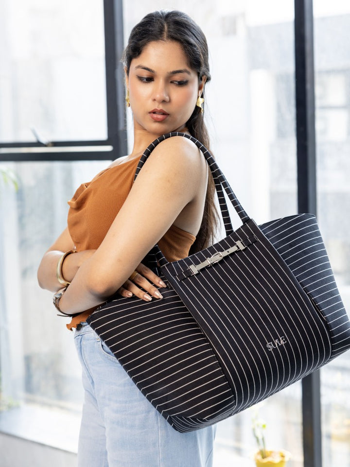 Black Harper Denim Tote