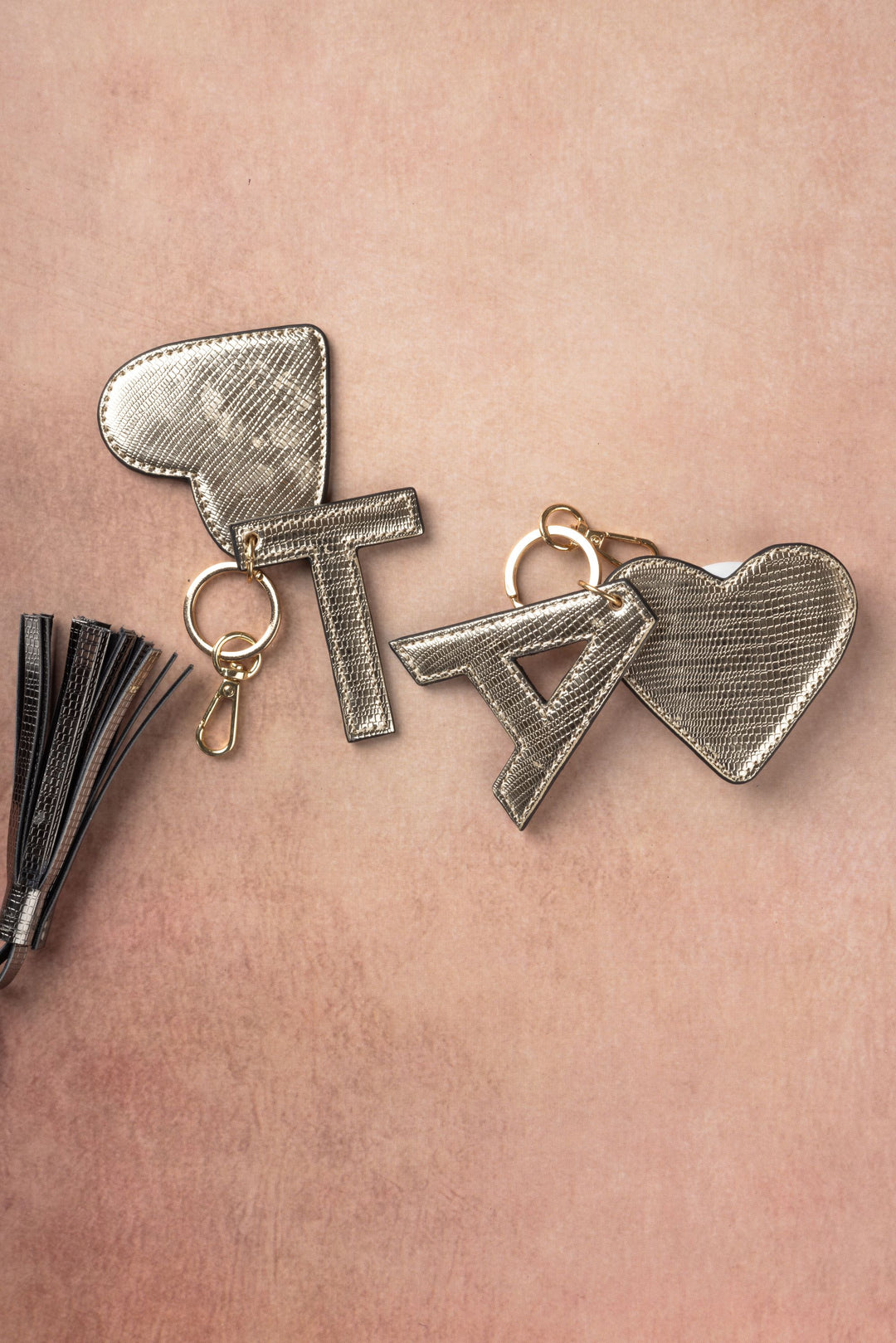 Gold Customized Initial Charms - Suave Bags Gold / Heart / A