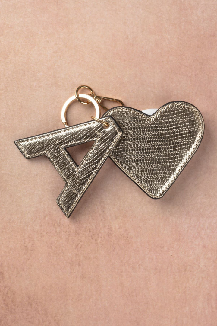 Gold Customized Initial Charms - Suave Bags Gold / Heart / A
