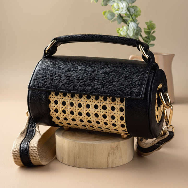 Classic Black Meadow Roller Clutch - Suave Bags