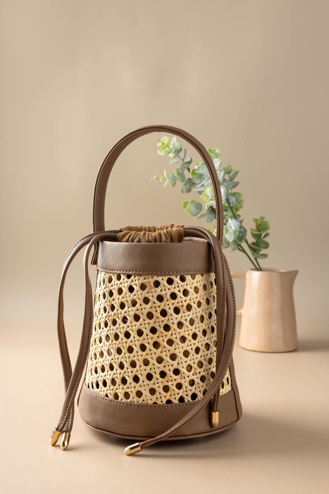 Tan Meadow Bucket Bag - Suave Bags