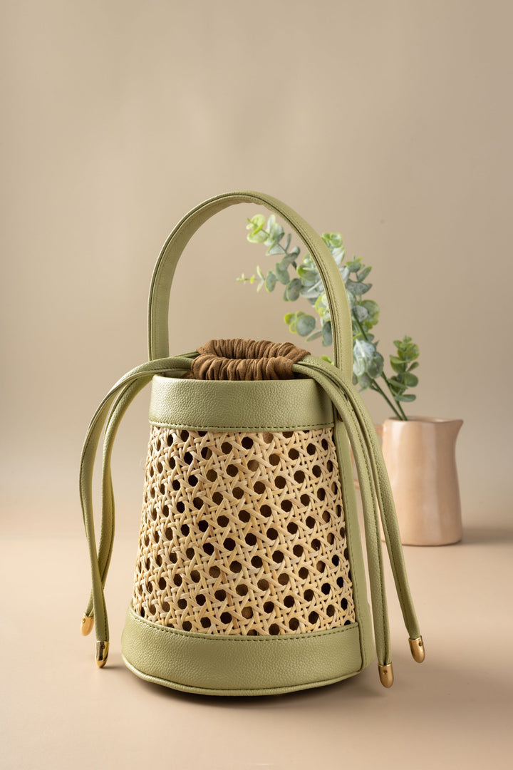 Sage Green Meadow Bucket Bag - Suave Bags