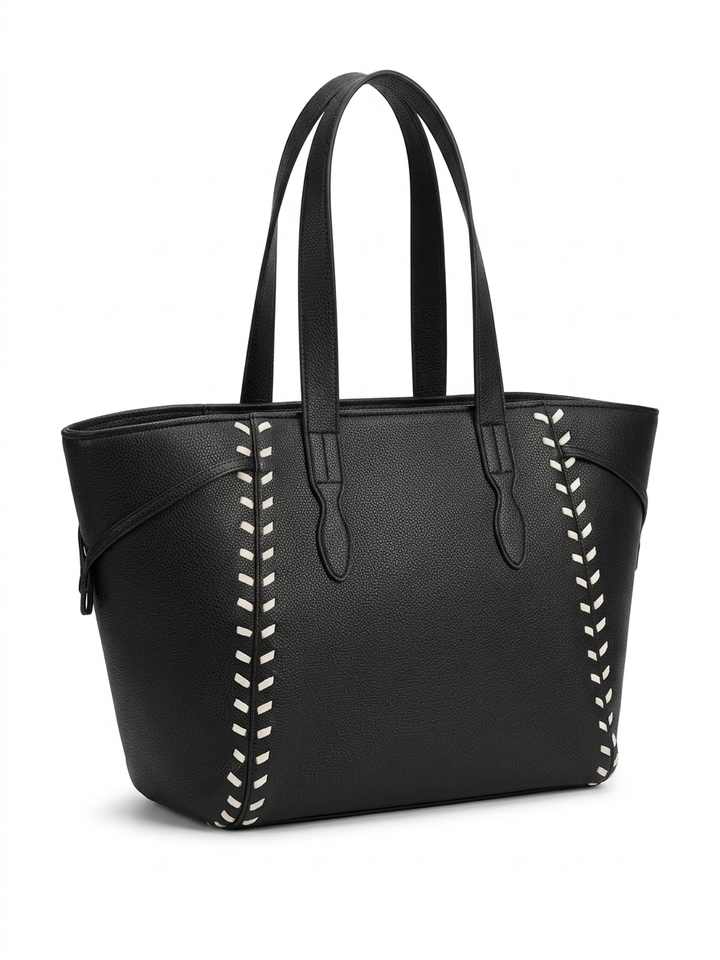 The Sienna Stitch Tote - Black