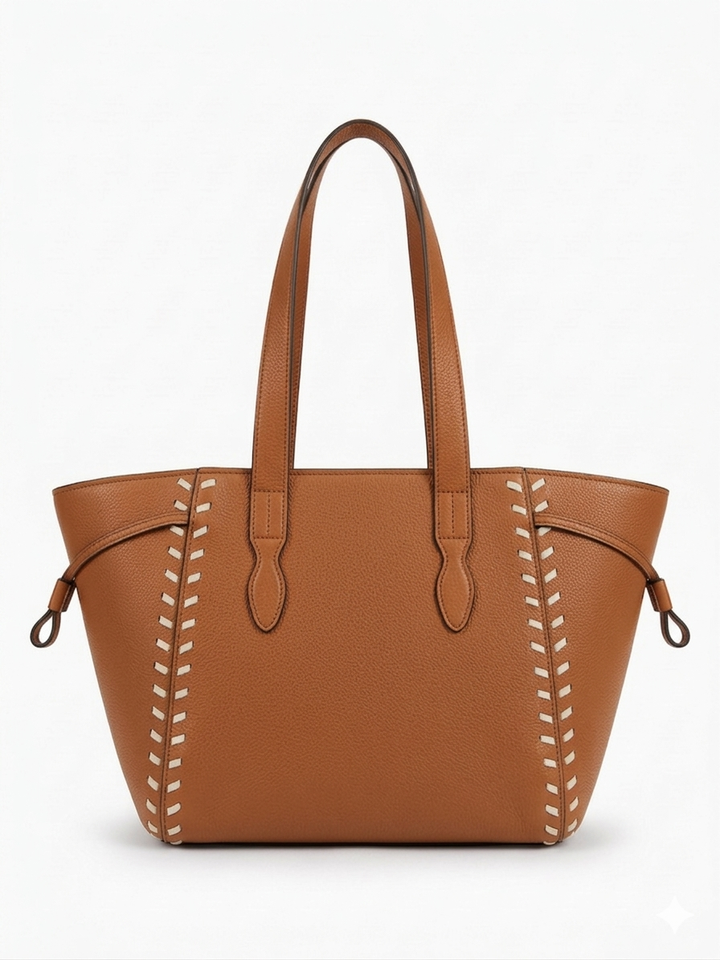 The Sienna Stitch Tote - TAN