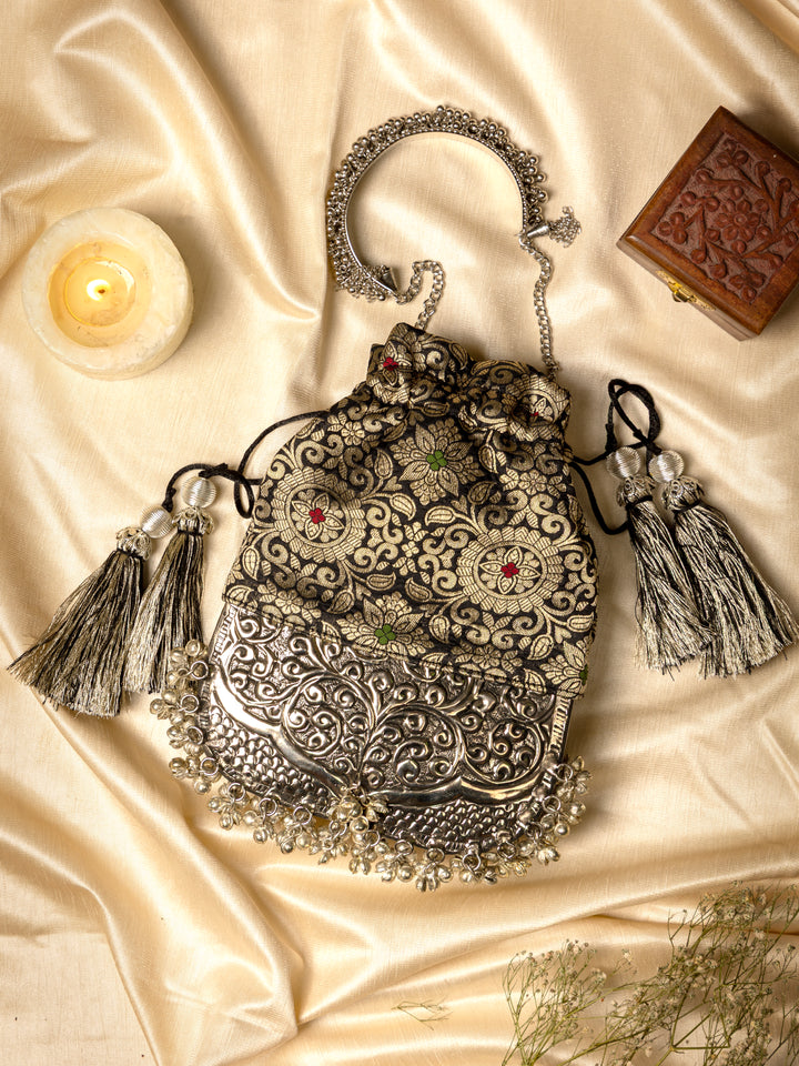 Black brocade bliss bag - Suave Bags
