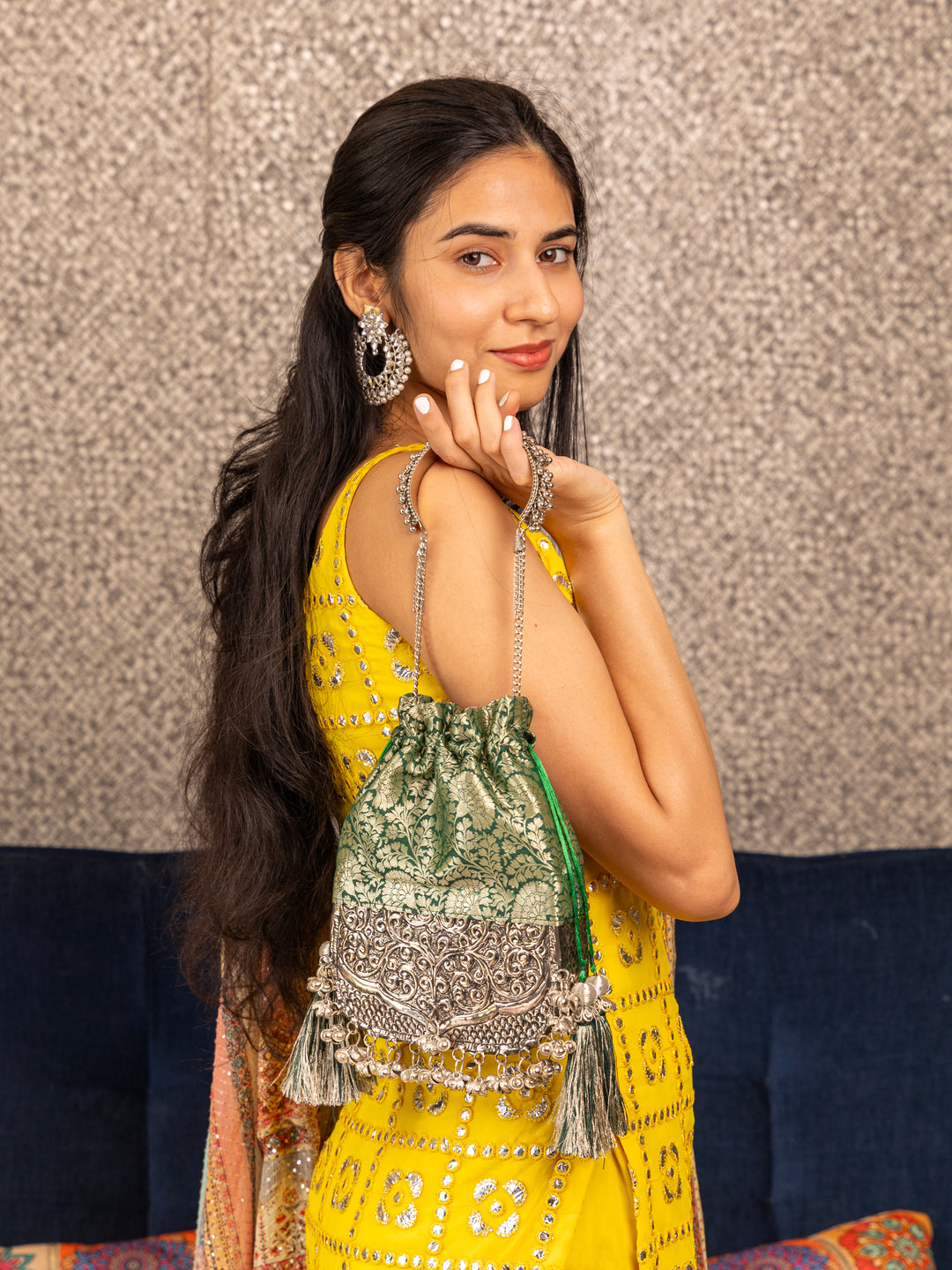 Green Brocade Bliss Bag