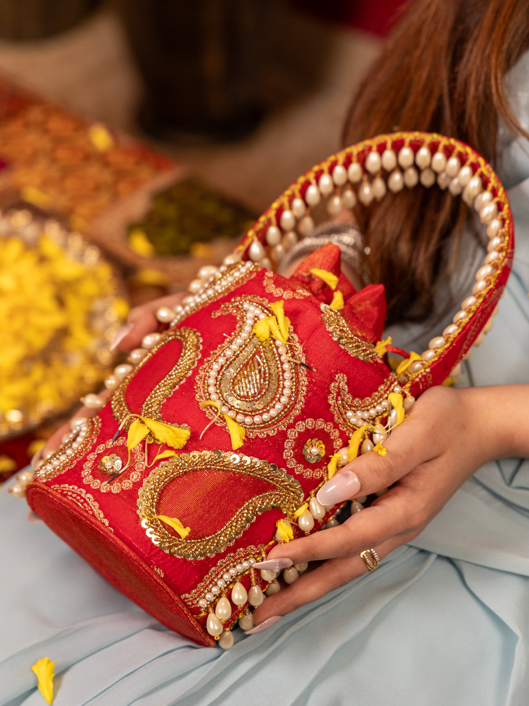 Mehraz Bucket Bag - Red - Suave Bags