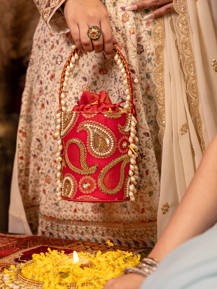 Mehraz Bucket Bag - Red - Suave Bags