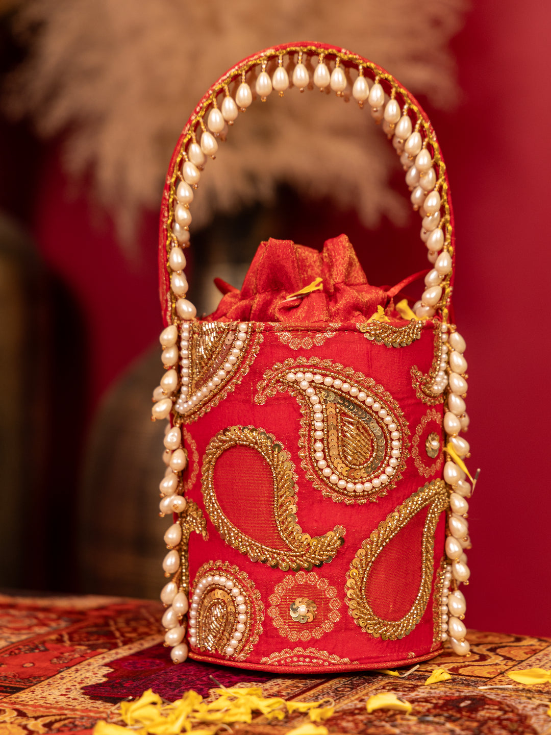 Mehraz Bucket Bag - Red - Suave Bags