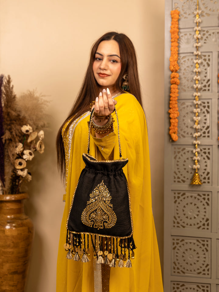 Zara Potli Bag - Black - Suave Bags