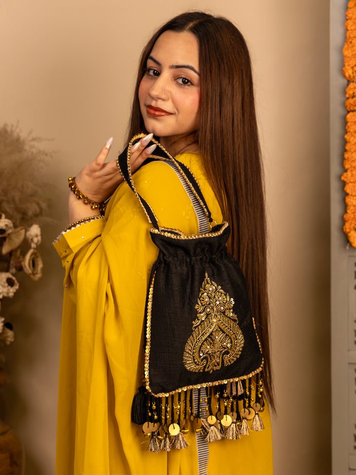 Zara Potli Bag - Black - Suave Bags