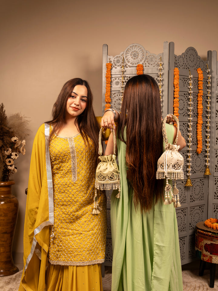 Aaina potli Bag - Pastel Green - Suave Bags