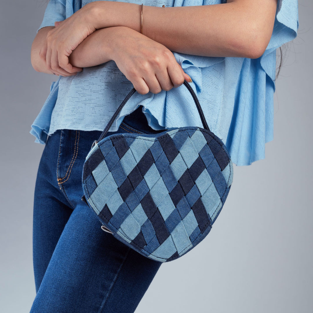 Denim Darling Heart Bag - Suave Bags