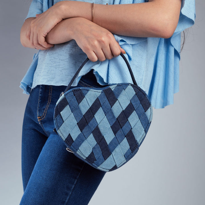 Denim Darling Heart Bag - Suave Bags