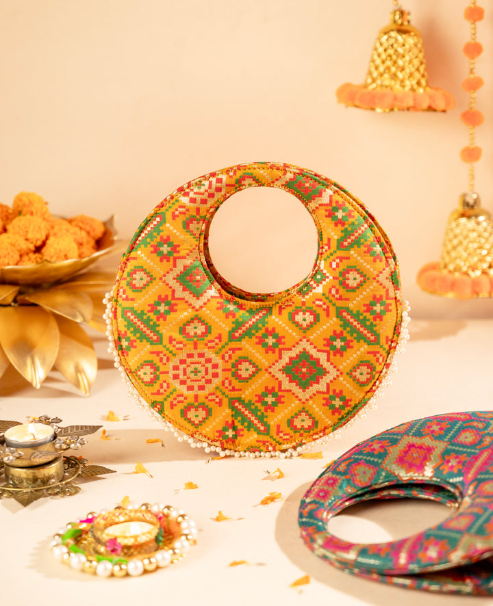 Sunshine Yellow Barkat Patola Bag - Suave Bags