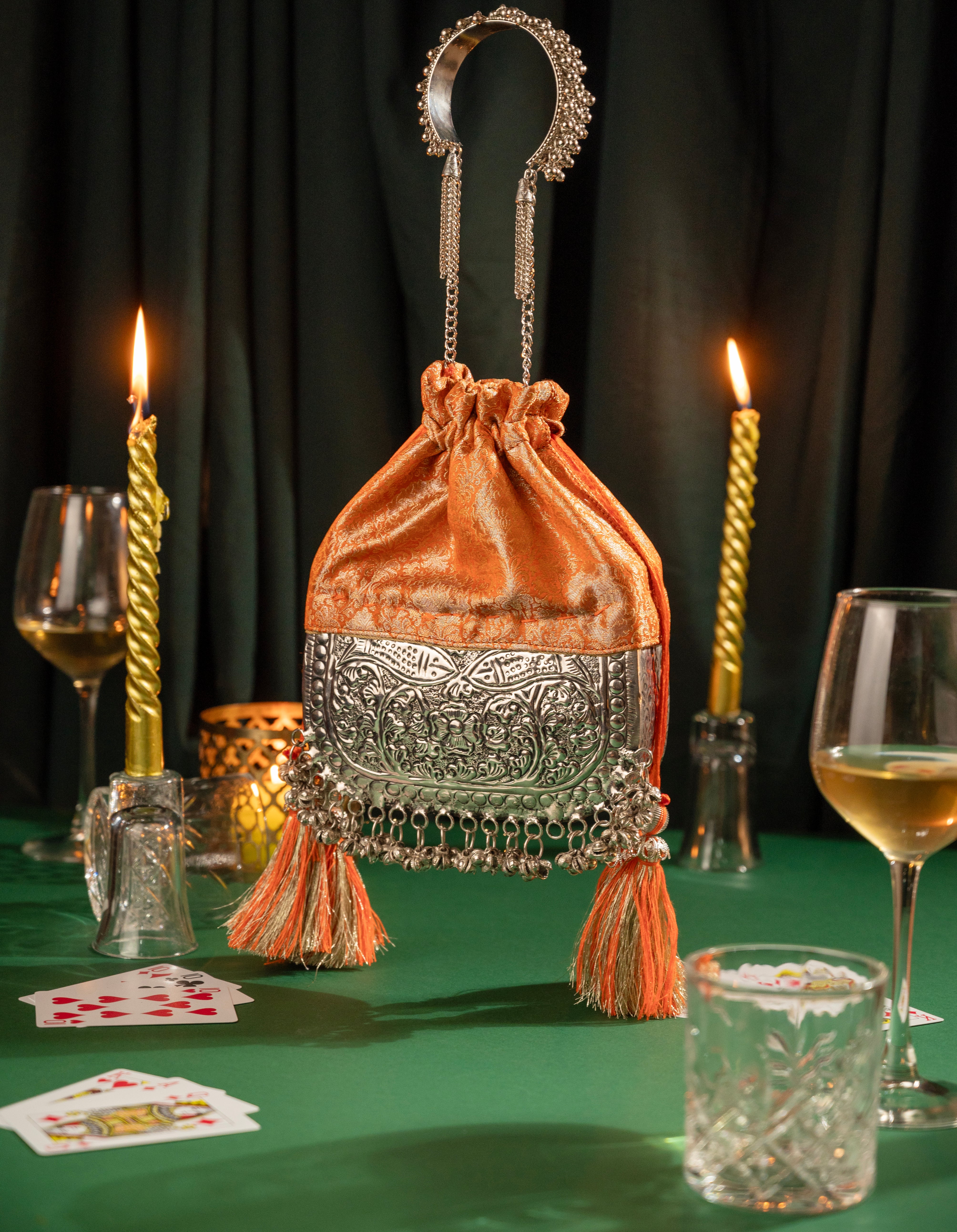 Orange Brocade Bliss Bag - Suave Bags  #