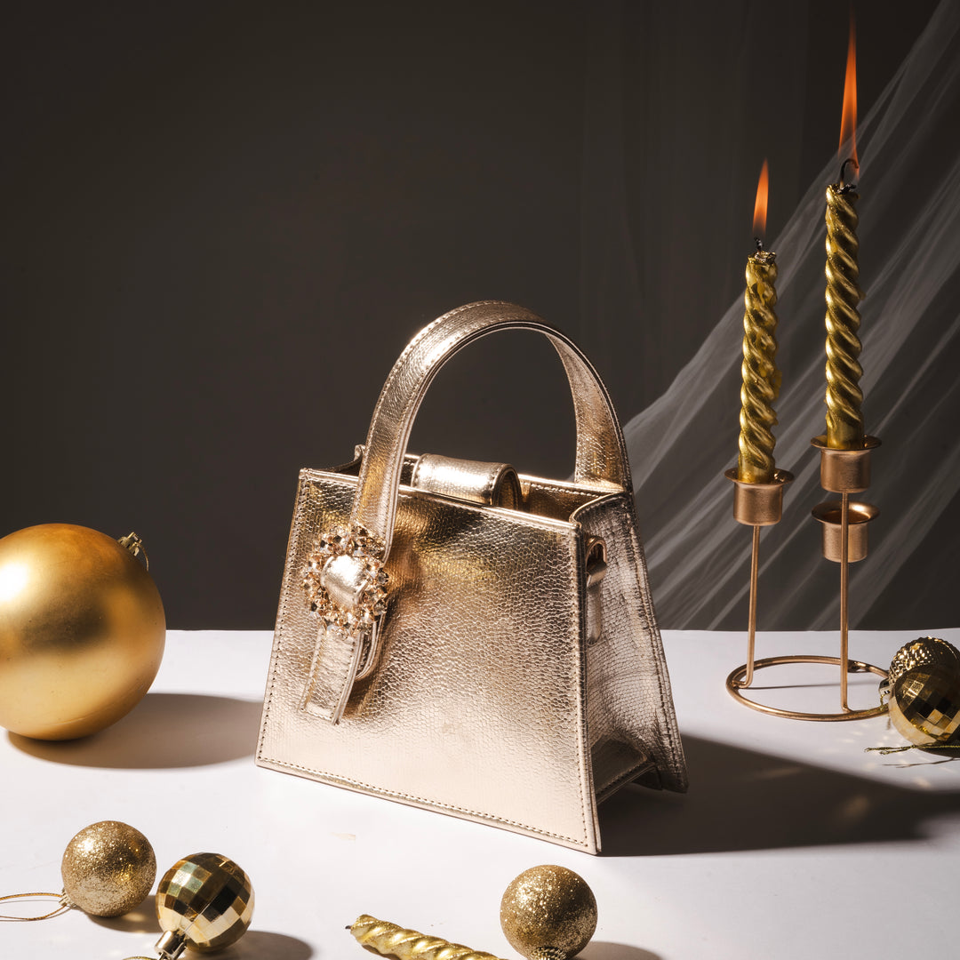 Gold Lumina Luxe Handbag - Suave Bags