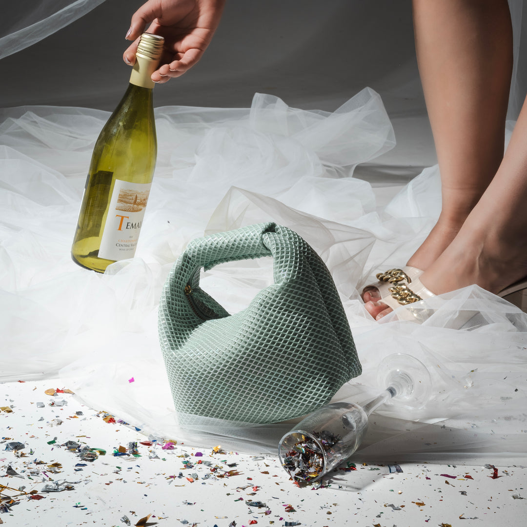 Halo Iridescent Handbag - Suave Bags Black