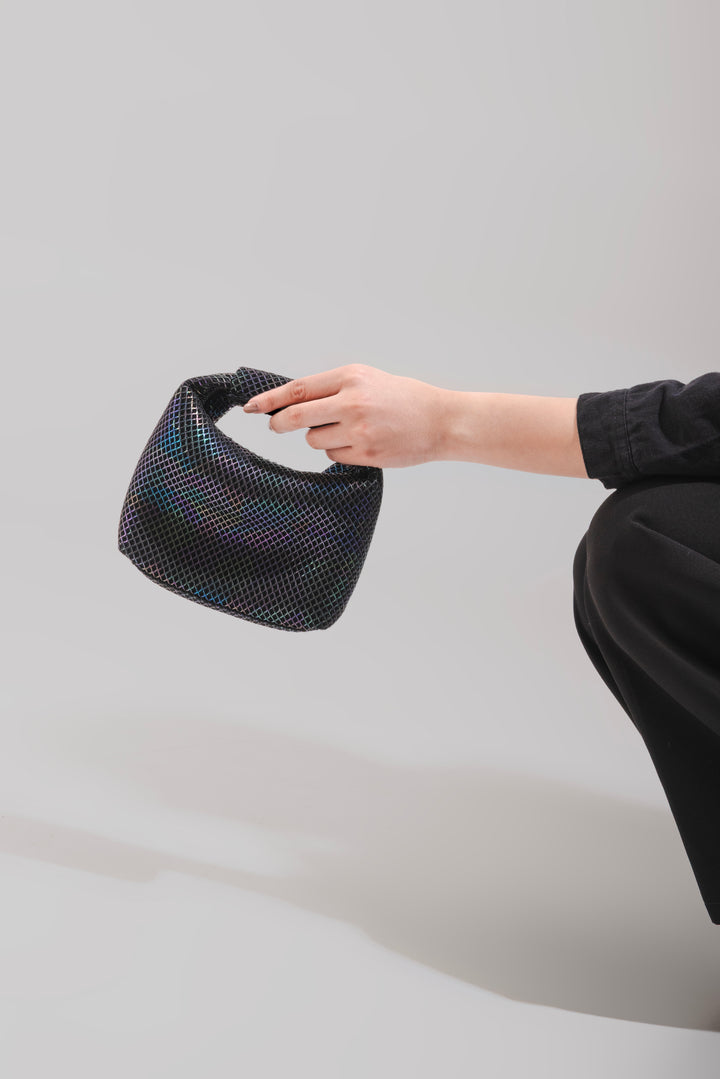Halo Iridescent Handbag - Suave Bags Black