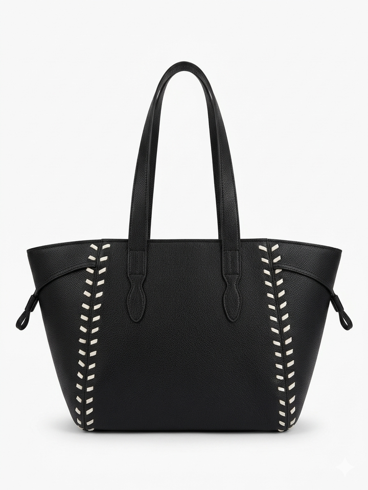 The Sienna Stitch Tote - Black