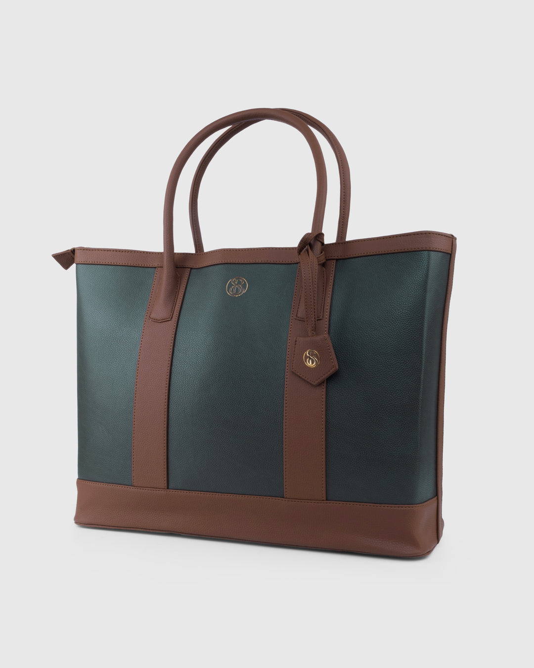 The Cambridge Classic Tote - Olive / tan Combo - Suave Bags Olive / tan Combo
