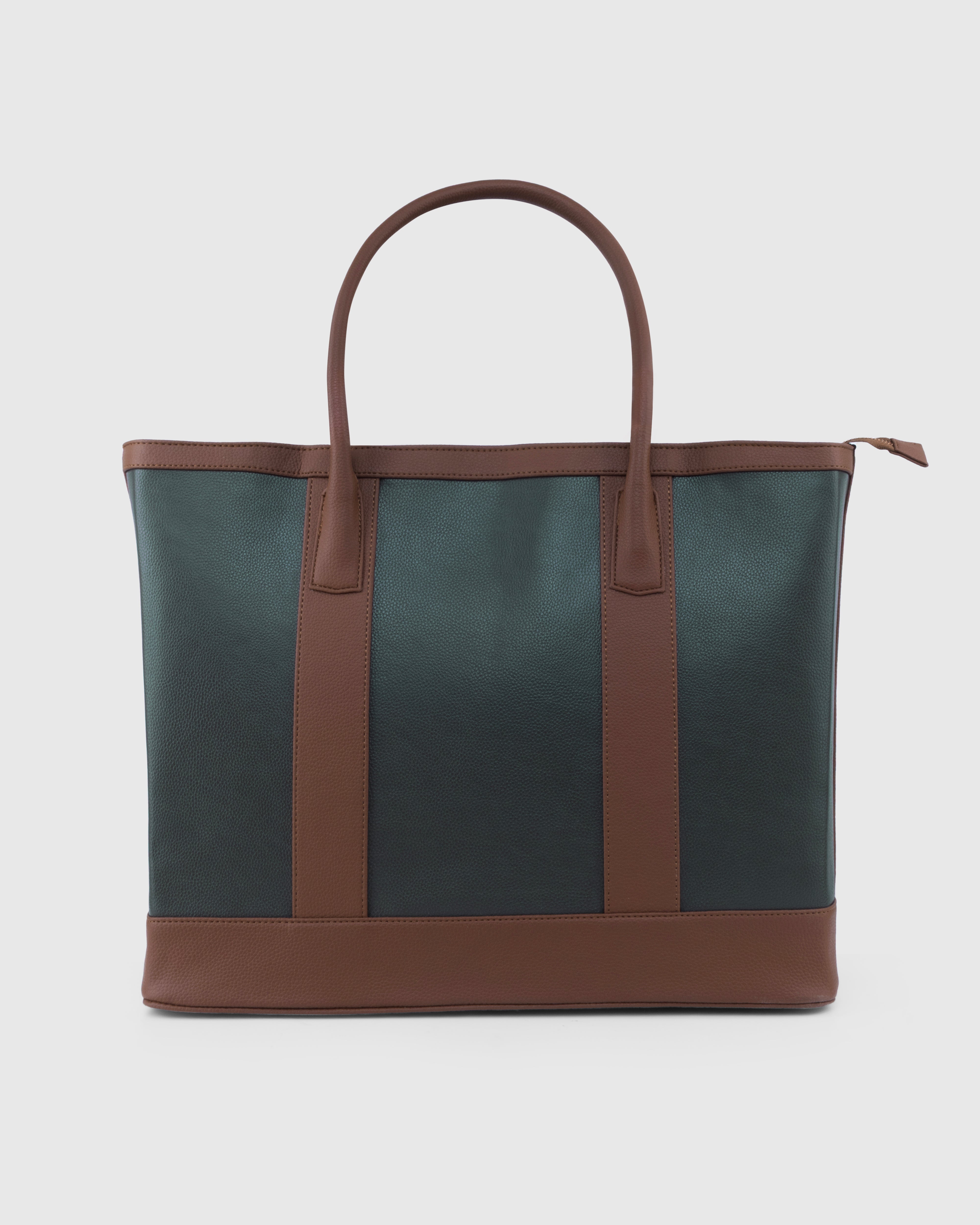 The Cambridge Classic Tote - Olive / tan Combo - Suave Bags  #