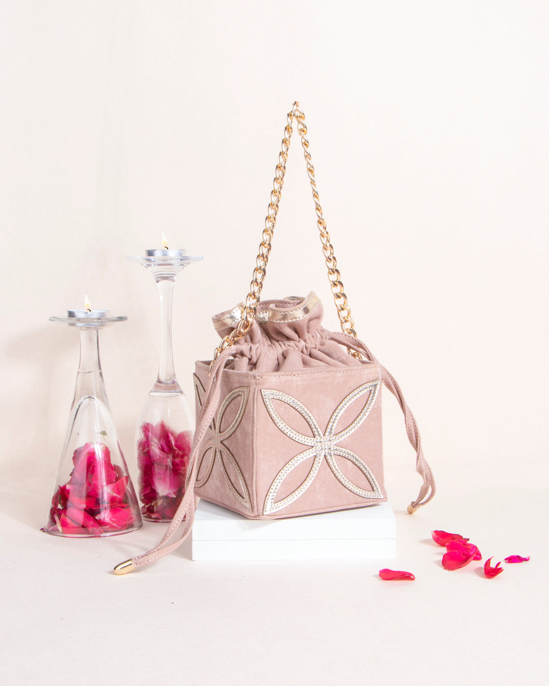 Rose Pink Kohinoor Potli Bag - Suave Bags