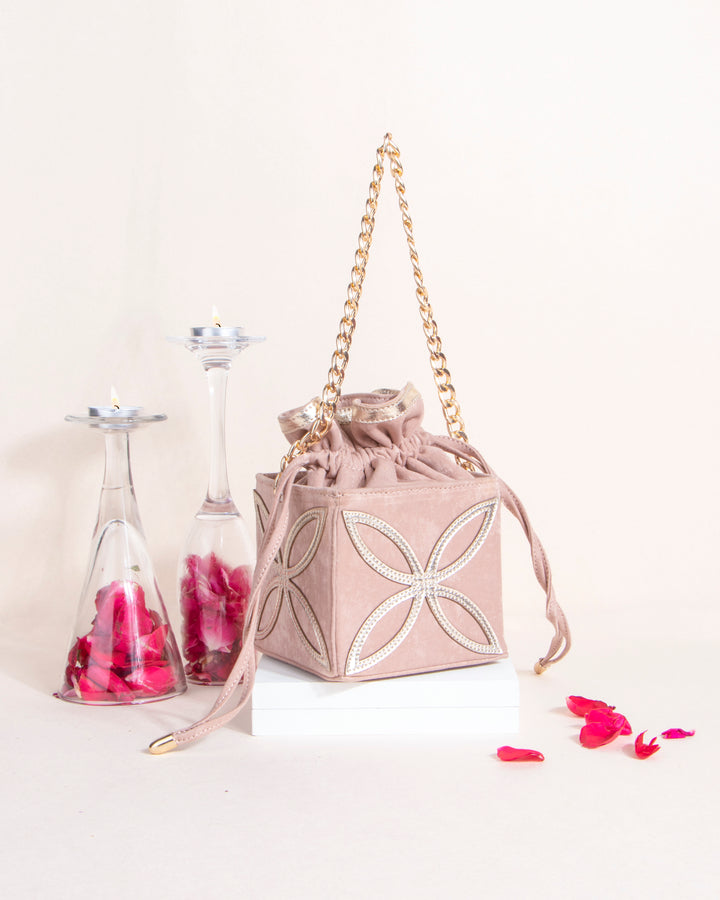 Rose Pink Kohinoor Potli Bag - Suave Bags