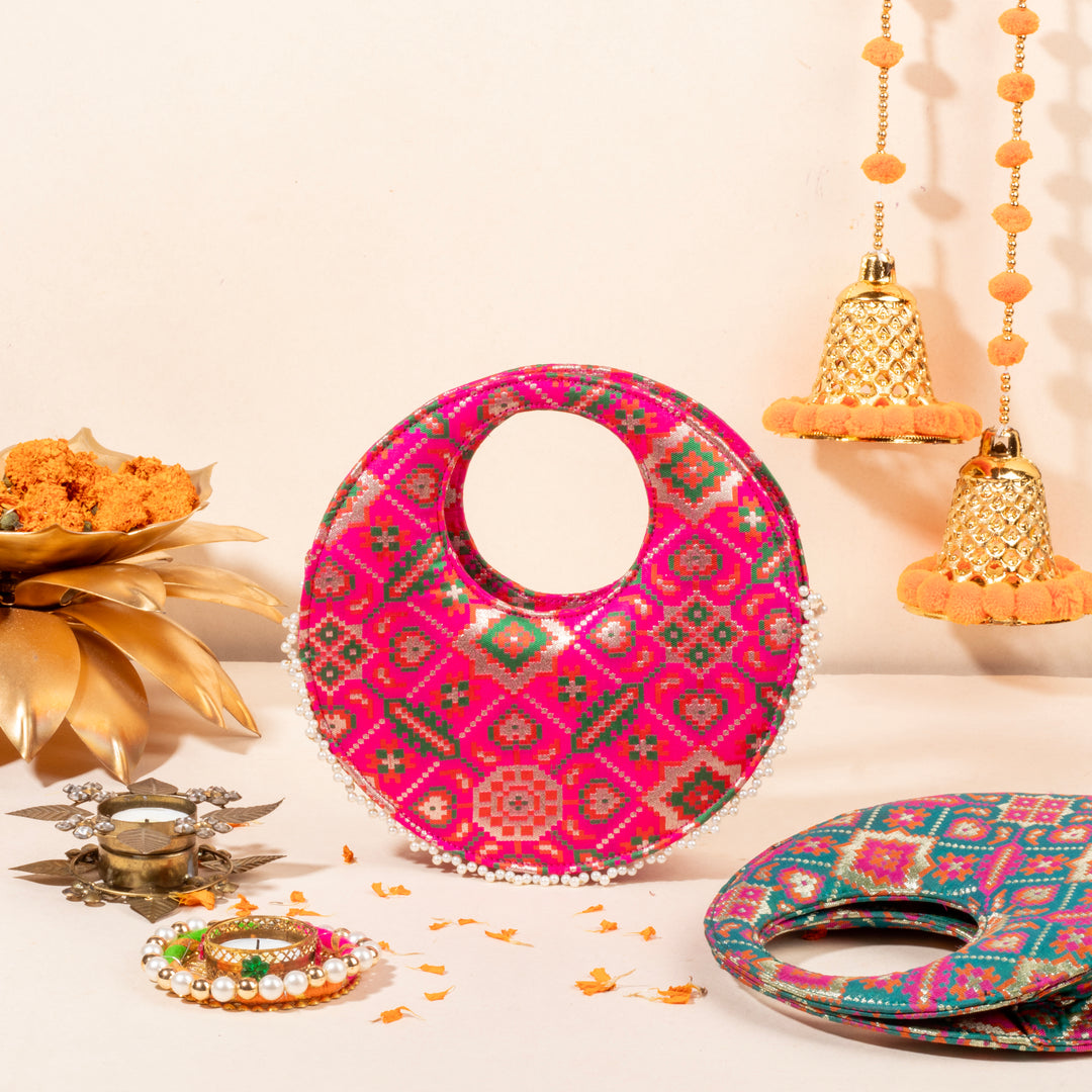Fuchsia Pink Barkat Patola Bag - Suave Bags