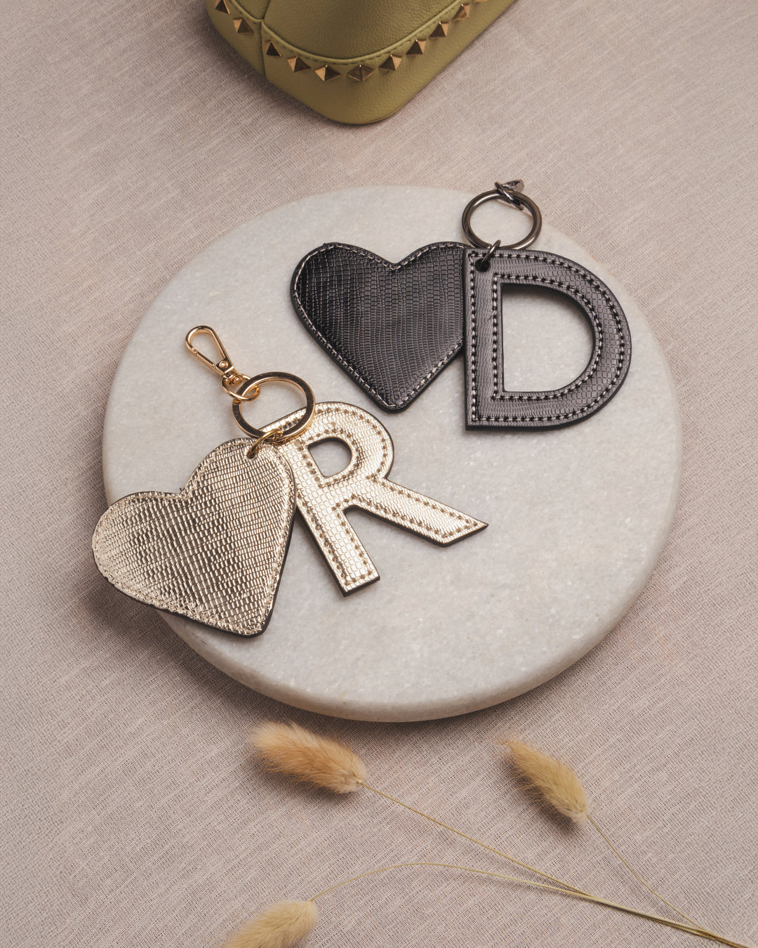 Gold Customized Initial Charms - Suave Bags Gold / Heart / A