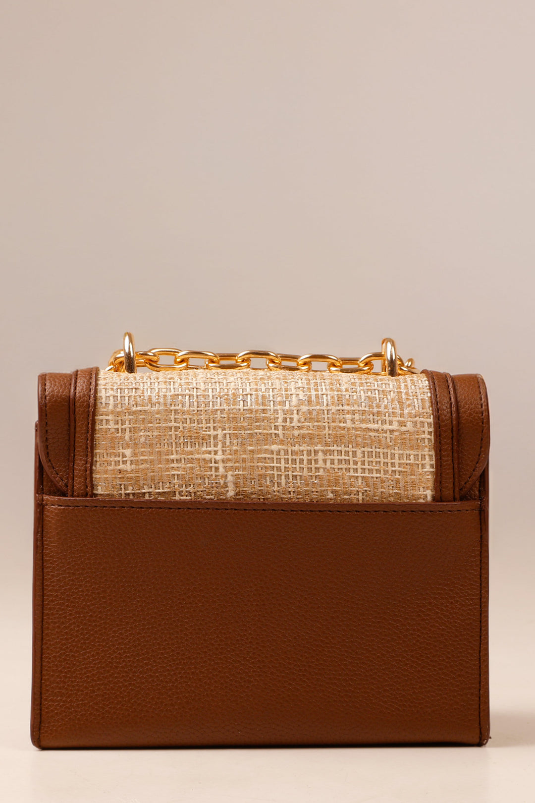 Tweed Lux Flap Bag - Suave Bags Mocha Brown