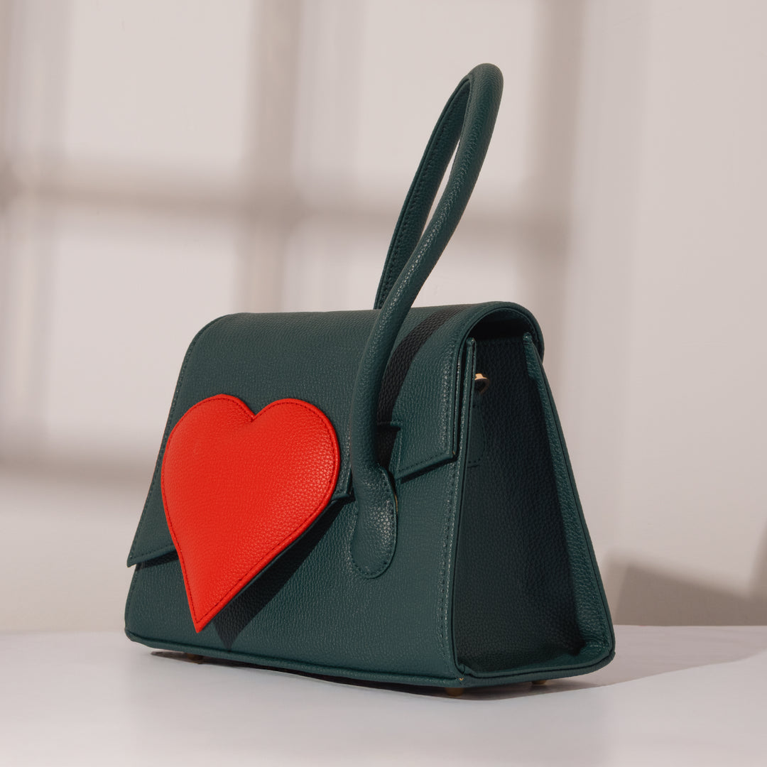 Emerald Green Heartbound Tote - Suave Bags