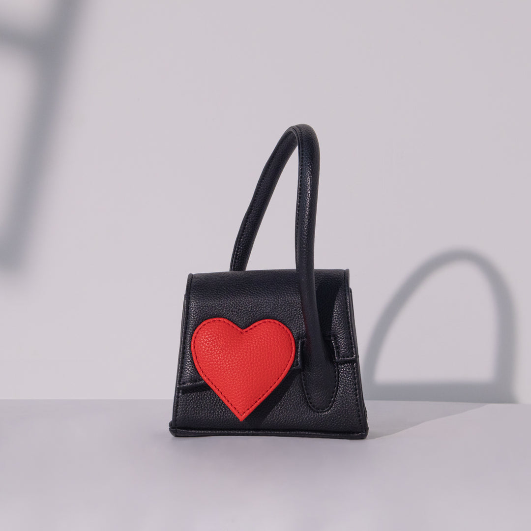Black Heartbound Tote Mini - Suave Bags Black