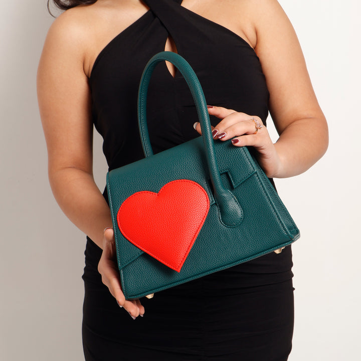 Emerald Green Heartbound Tote - Suave Bags