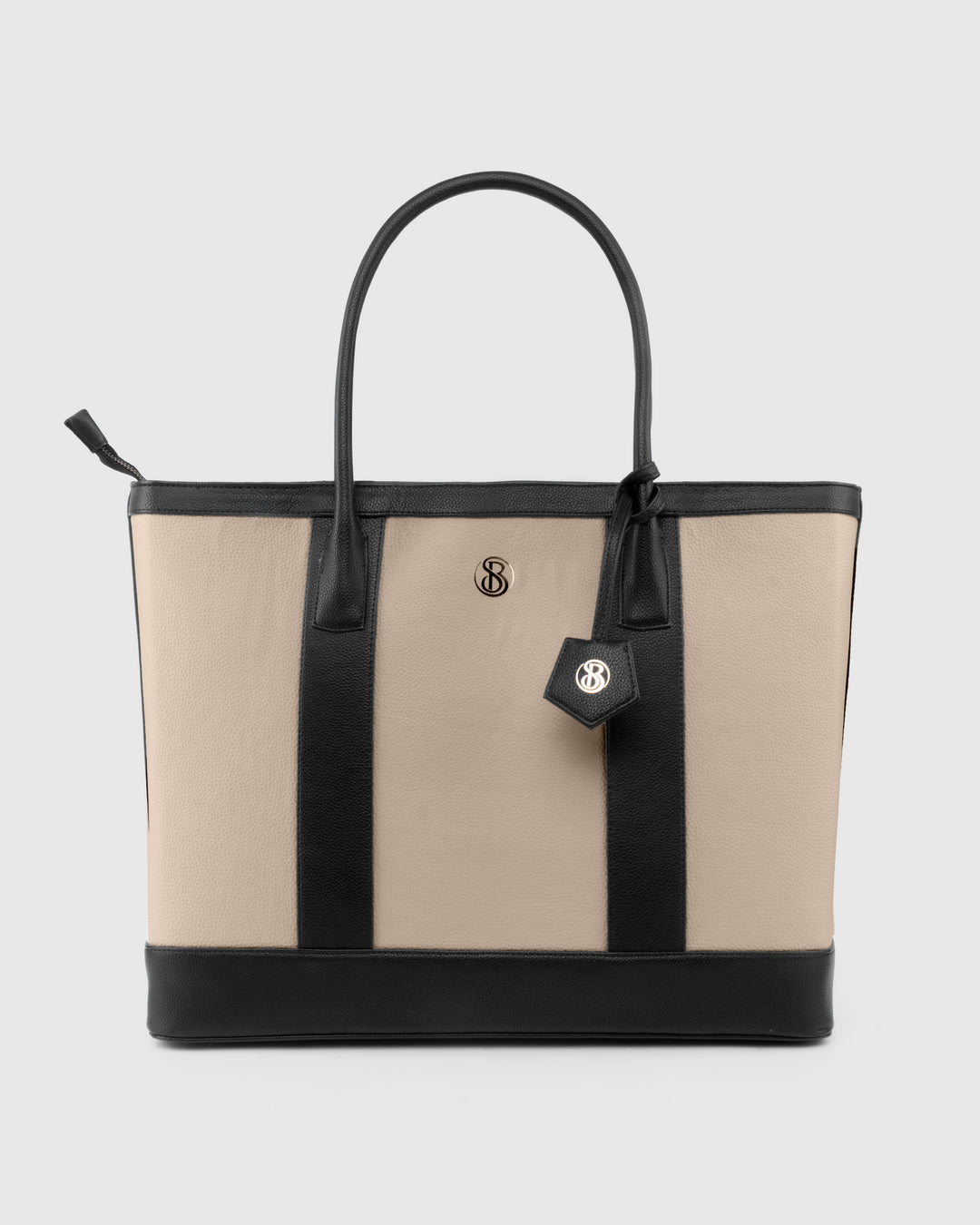 The Cambridge Classic Tote-Off white/ black combo