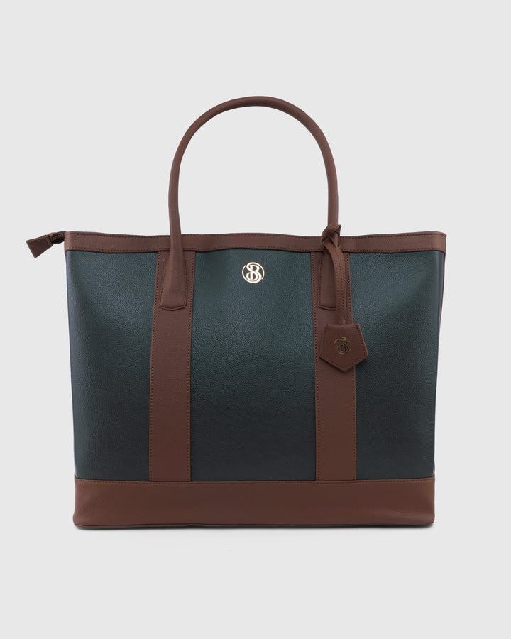 The Cambridge Classic Tote-Olive / tan Combo