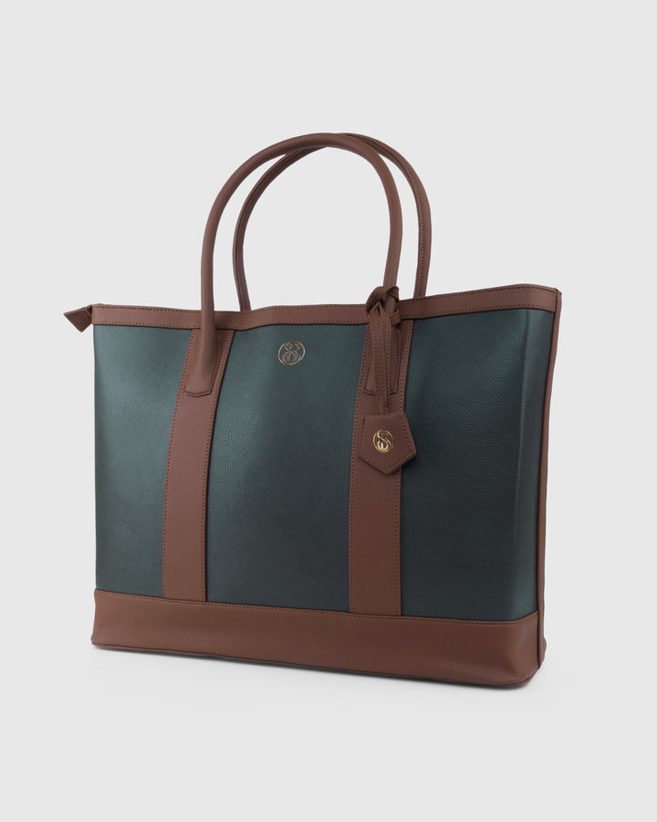 The Cambridge Classic Tote-Olive / tan Combo
