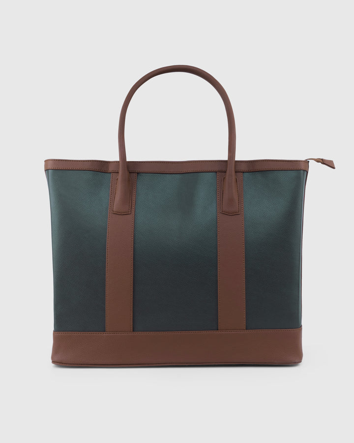 The Cambridge Classic Tote-Olive / tan Combo